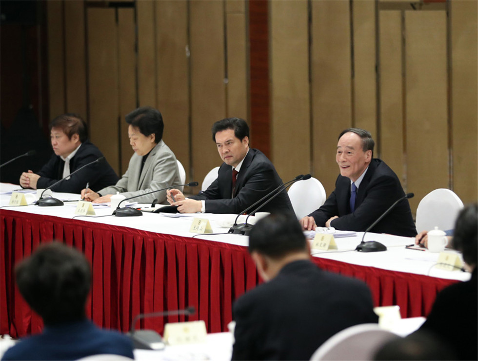 王岐山看望共青團、總工會、婦聯(lián)、青聯(lián)界委員并參加討論