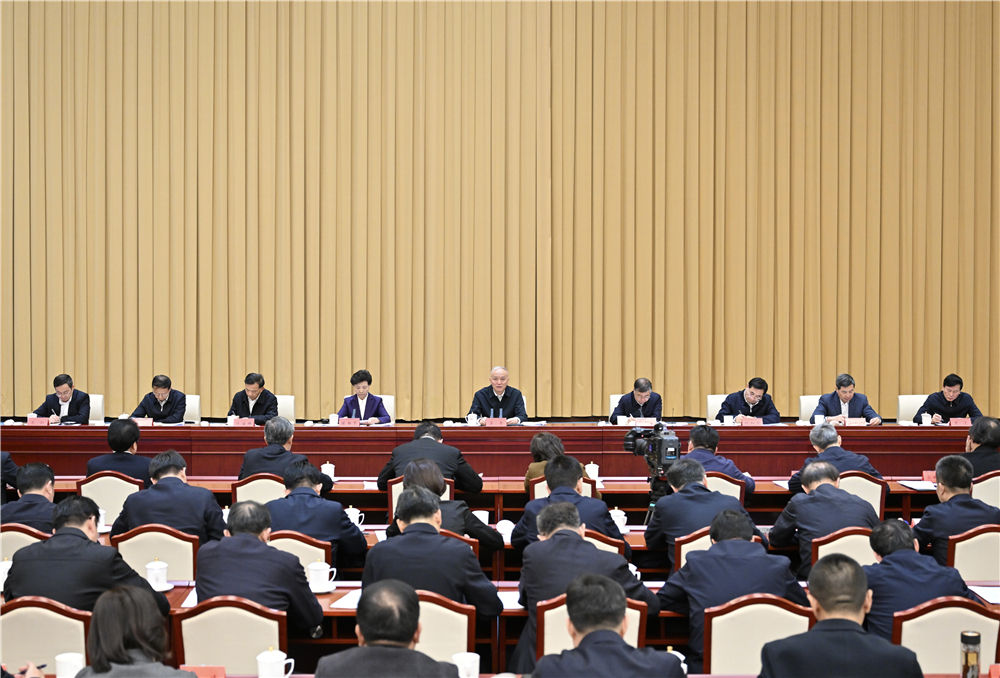 11月6日，學習貫徹習近平文化思想座談會在北京召開，中共中央政治局常委、中央書記處書記蔡奇出席并講話。新華社記者 岳月偉 攝