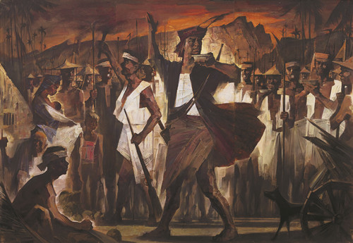 《白沙起義——黎族領袖王國興》（油畫）符祥康 黃亞虹 陳 華 作