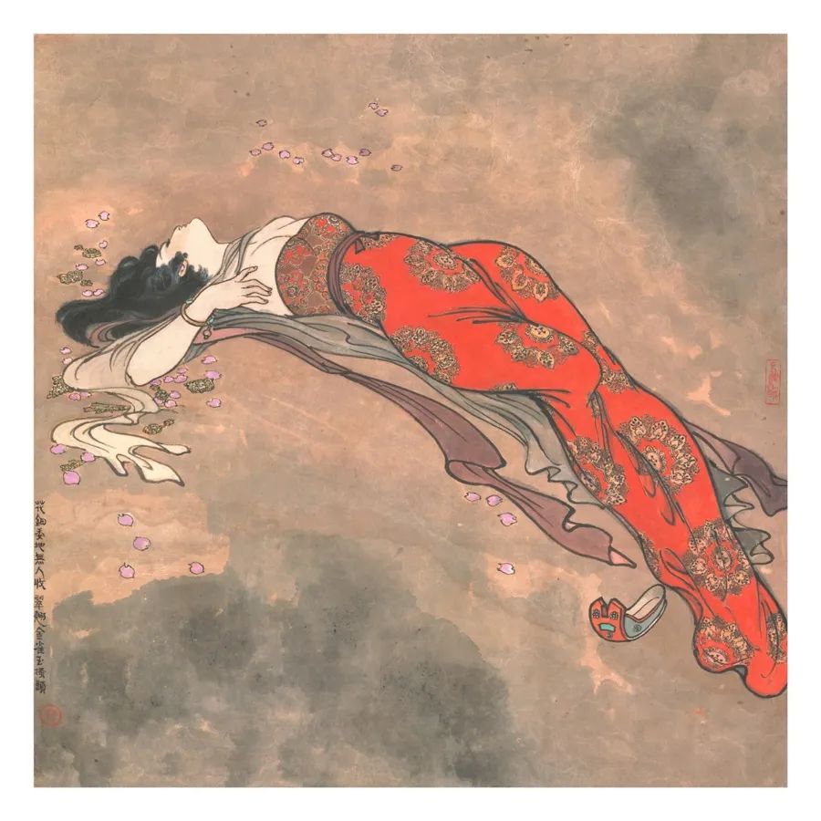 戴敦邦作品 《長恨歌》花鈿委地無人收,翠翹金雀玉搔頭。受訪者提供