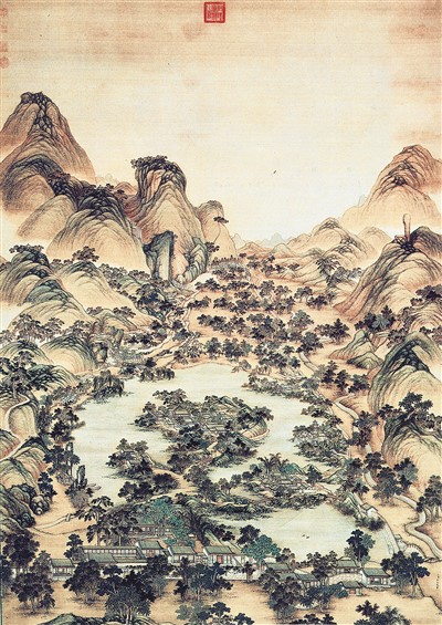清代冷枚繪避暑山莊圖。 本文圖片均由承德避暑山莊博物院提供