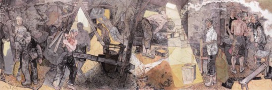 《木石有情》&nbsp;王&nbsp;鵬 中國畫&nbsp;2020年 190x290cm 中國美術(shù)學(xué)院美術(shù)館藏&nbsp;